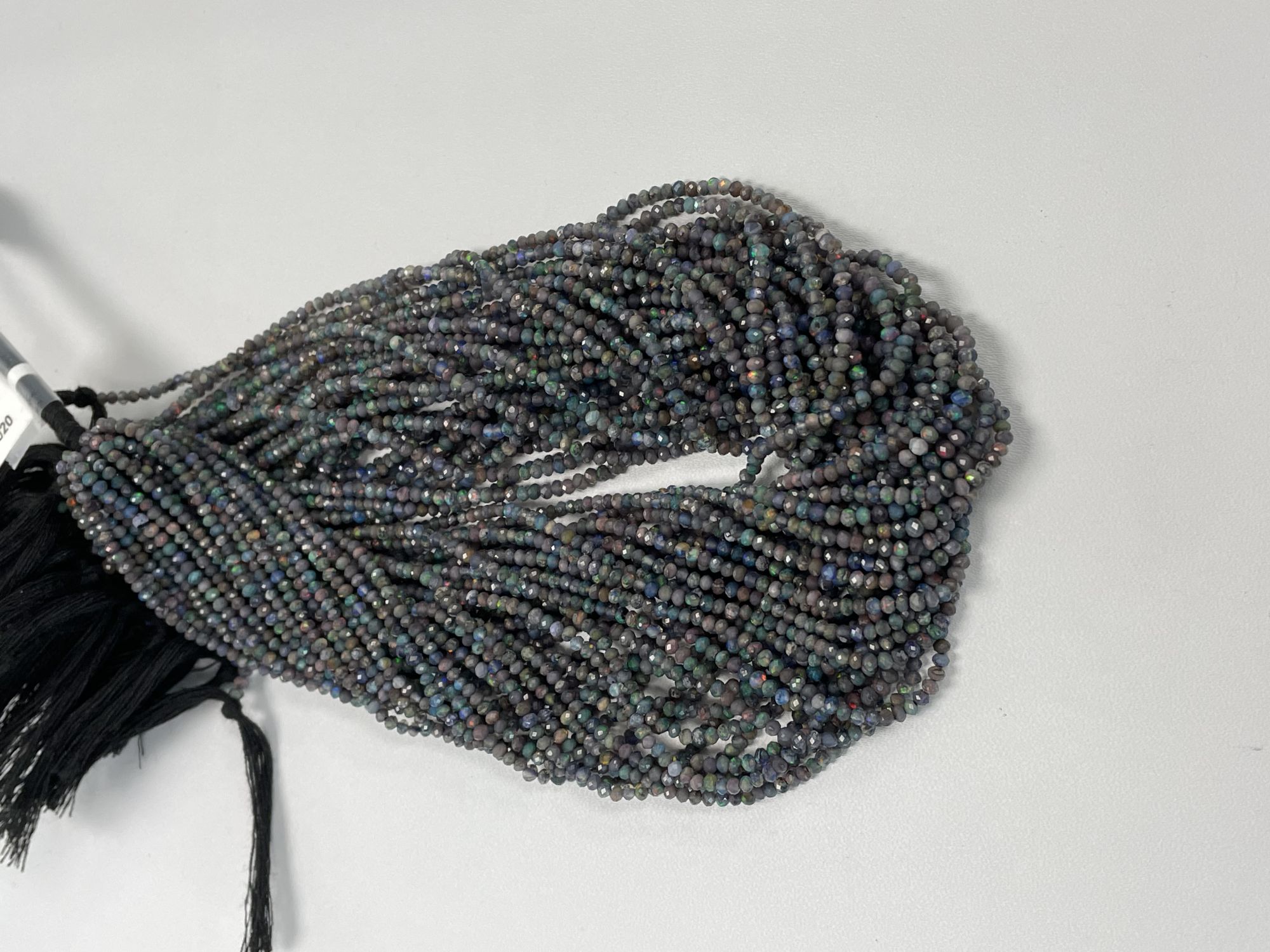 Black Opal Rondelle Faceted