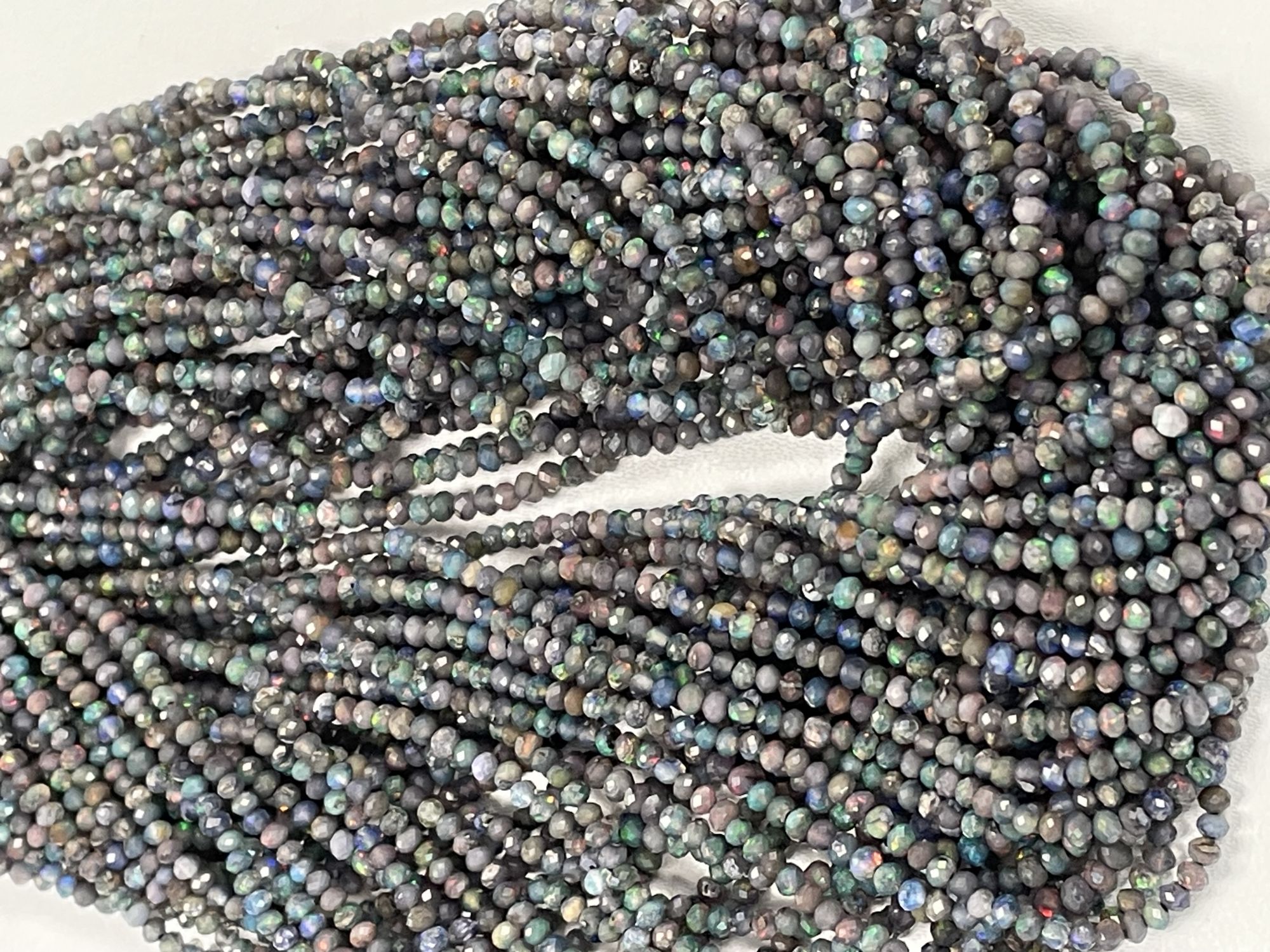 Black Opal Rondelle Faceted