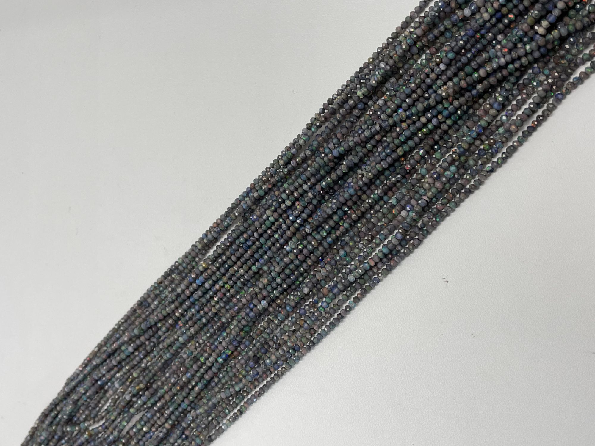 Black Opal Rondelle Faceted