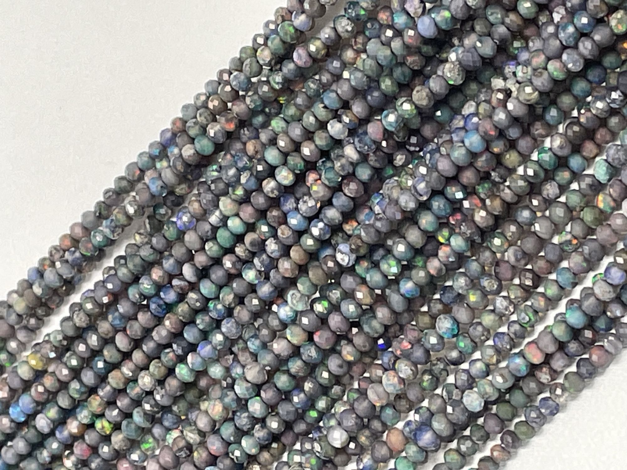 Black Opal Rondelle Faceted