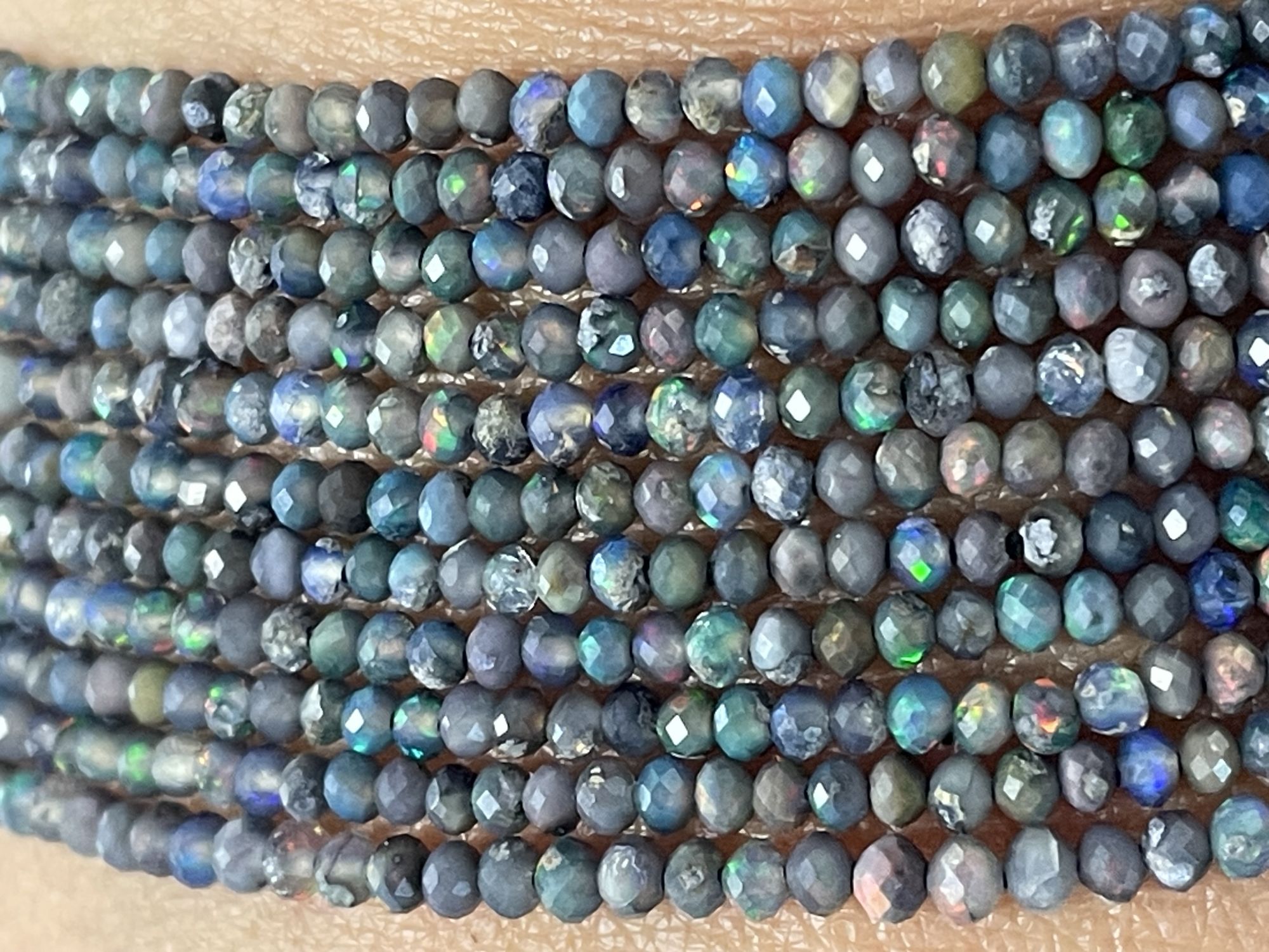 Black Opal Rondelle Faceted