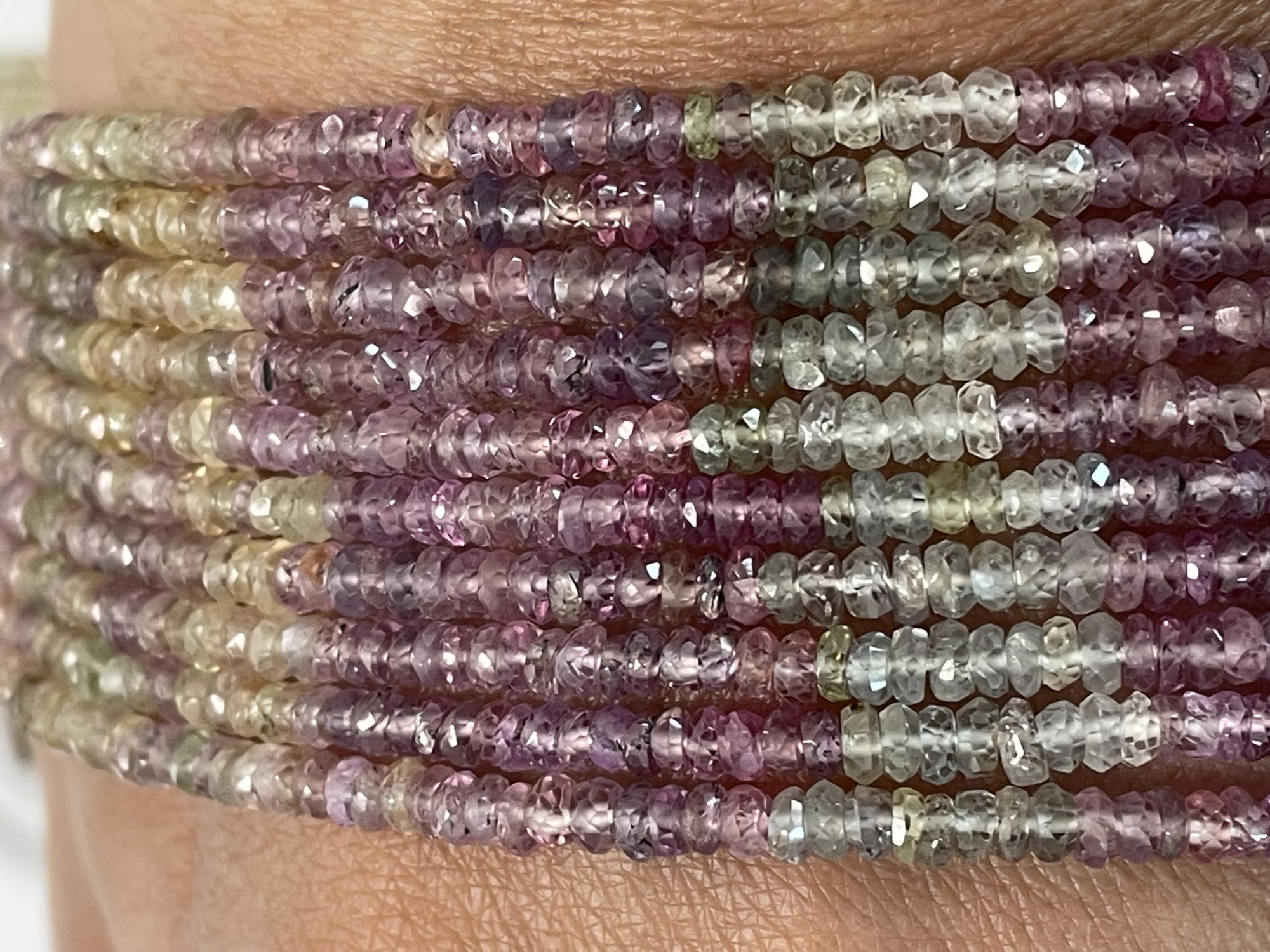 Multi Color Sapphire Rondelle Faceted