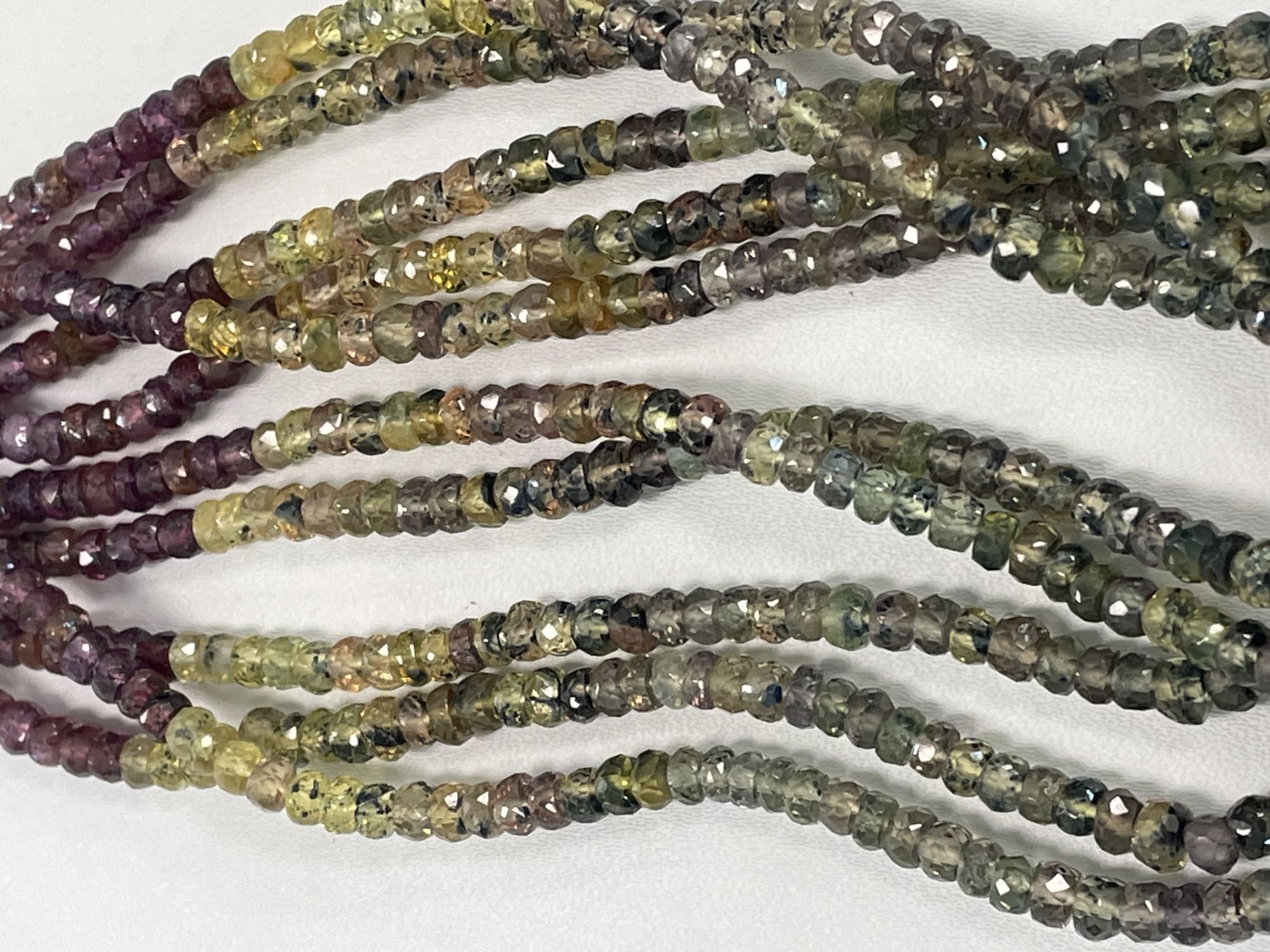 Multi Color Sapphire Rondelle Faceted