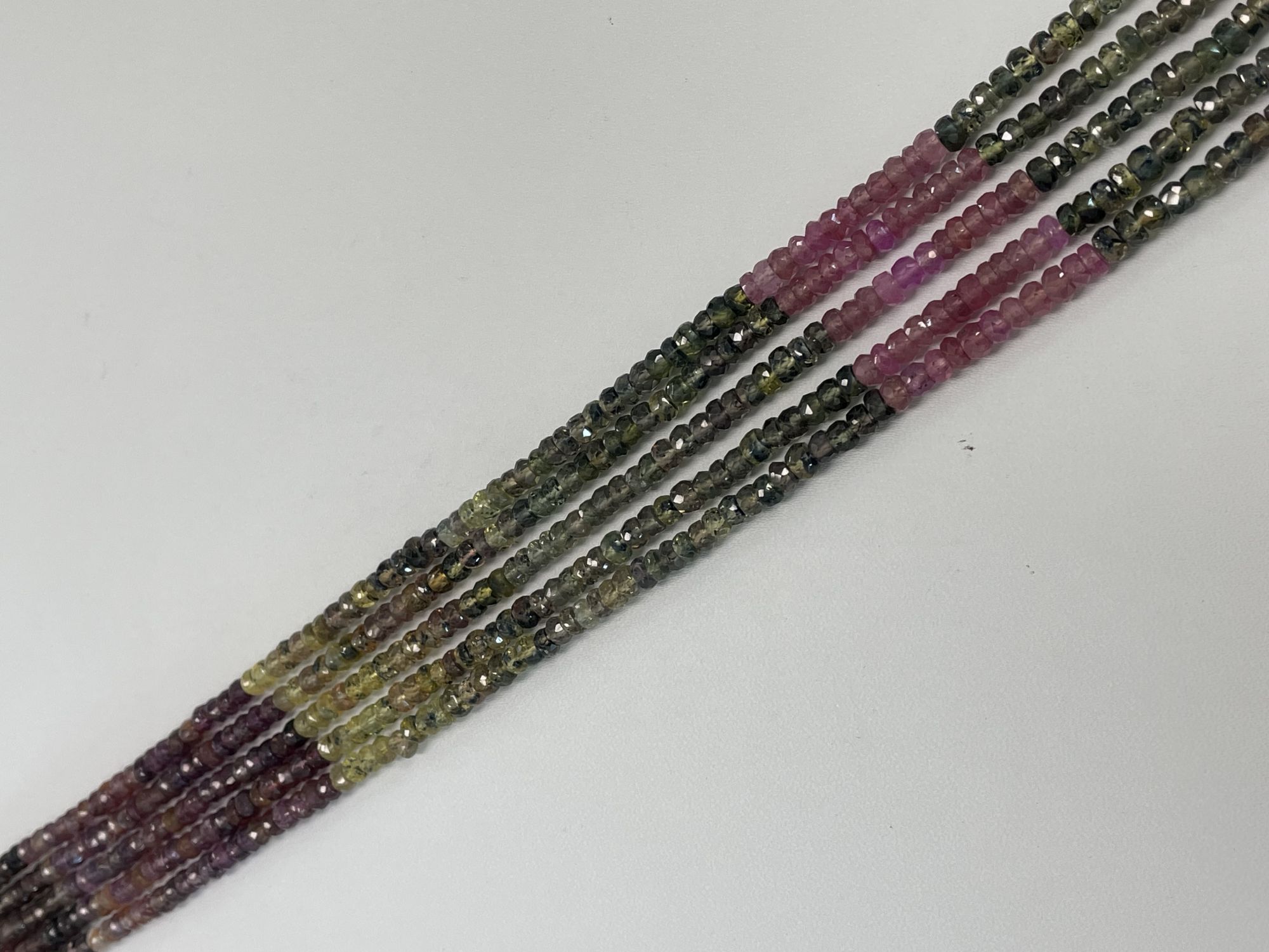 Multi Color Sapphire Rondelle Faceted
