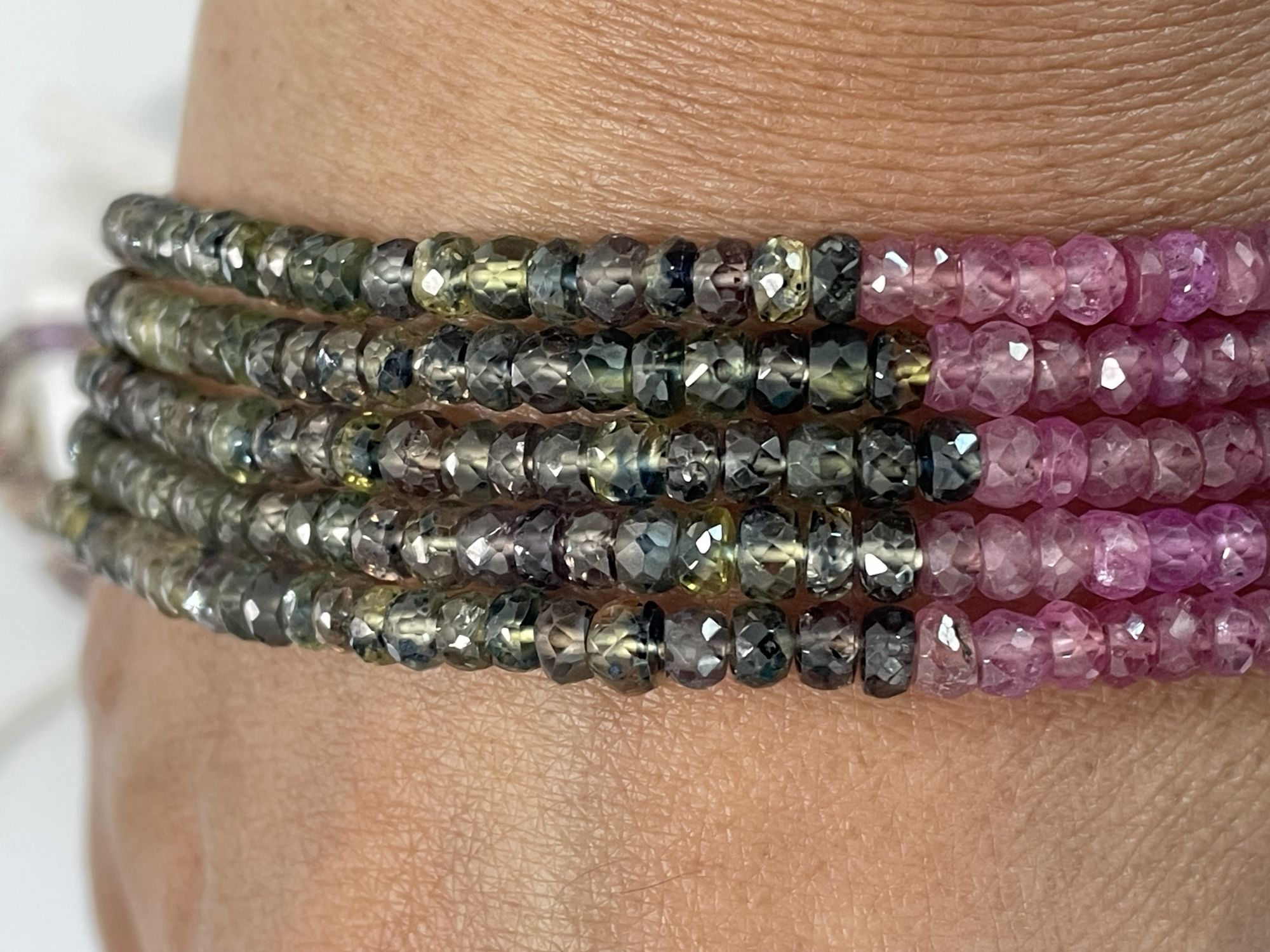 Multi Color Sapphire Rondelle Faceted