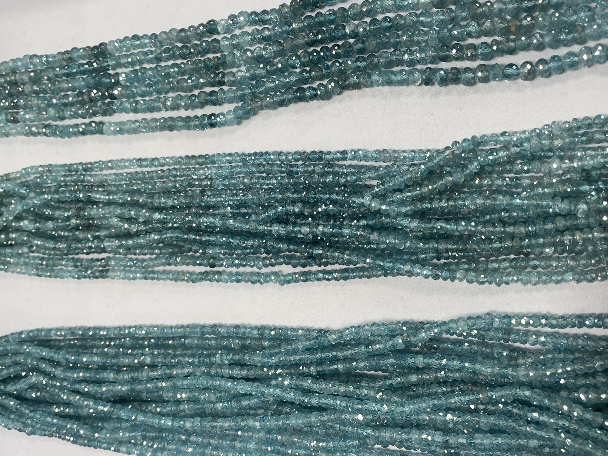 Blue Zircon Rondelle Faceted