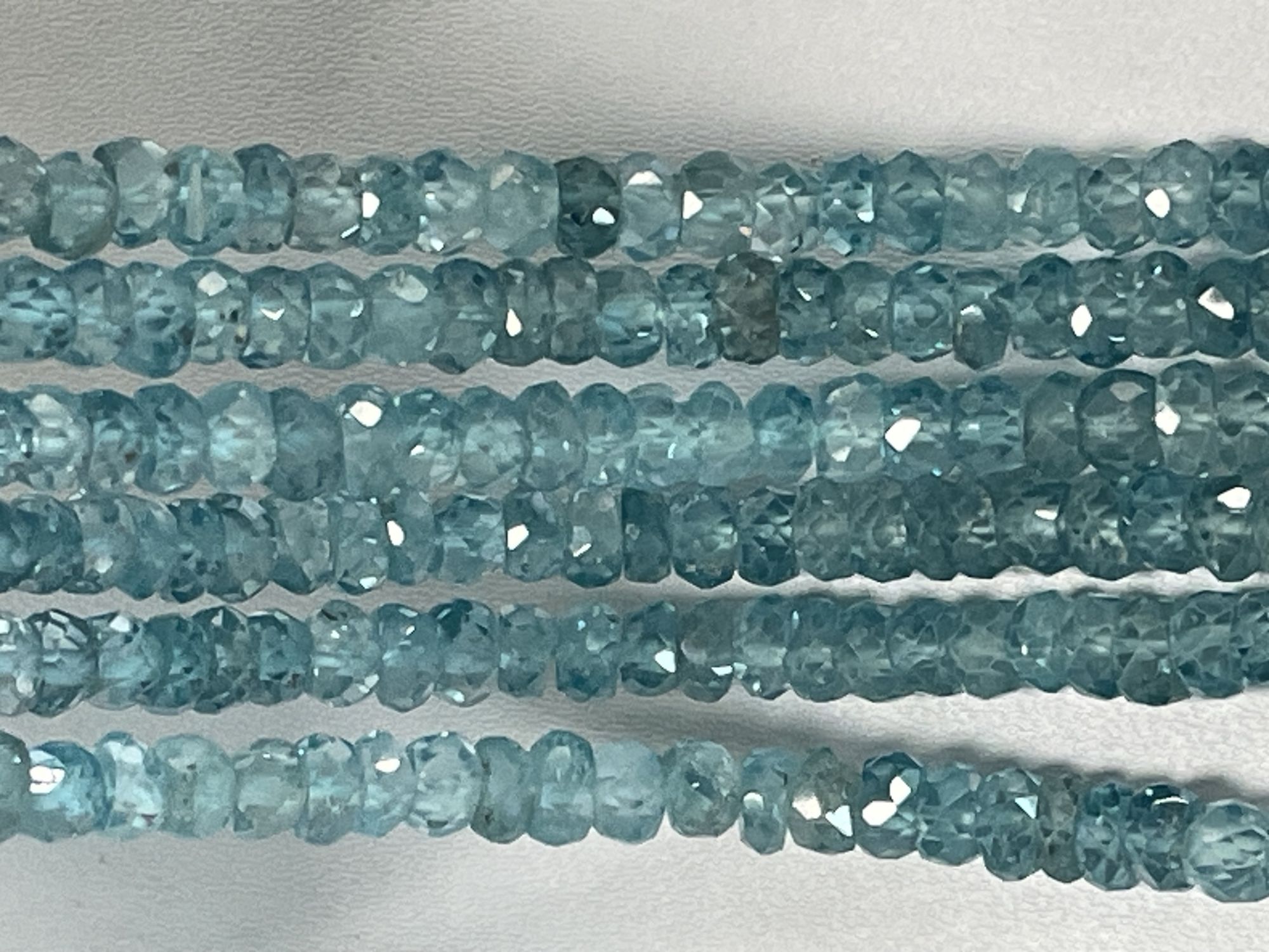 Blue Zircon Rondelle Faceted