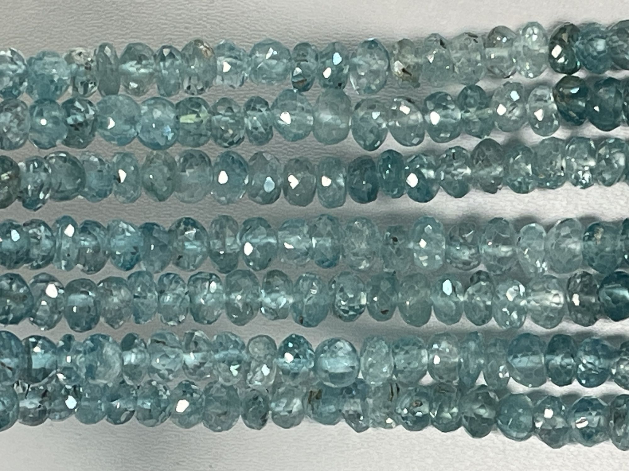 Blue Zircon Rondelle Faceted