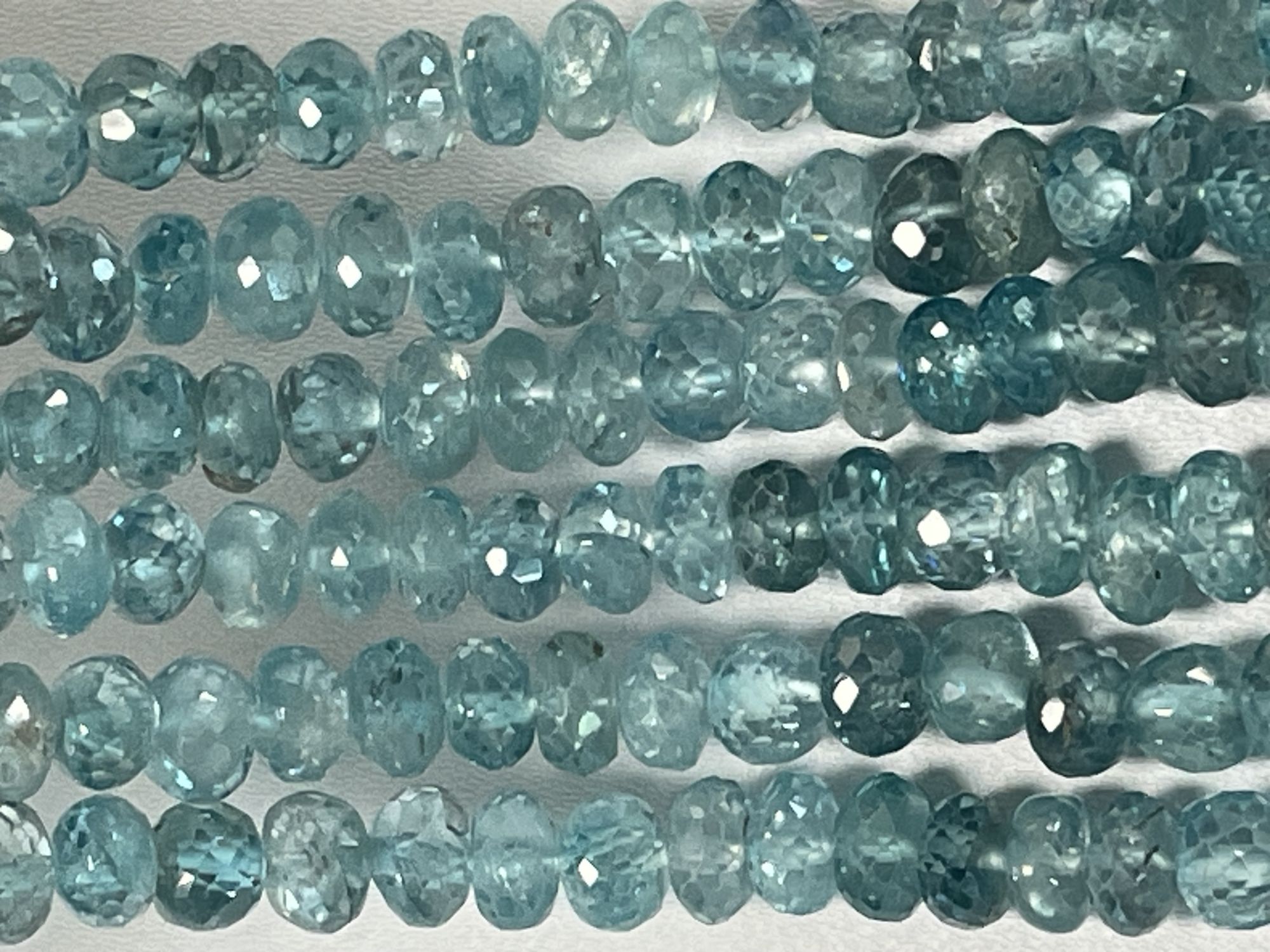 Blue Zircon Rondelle Faceted