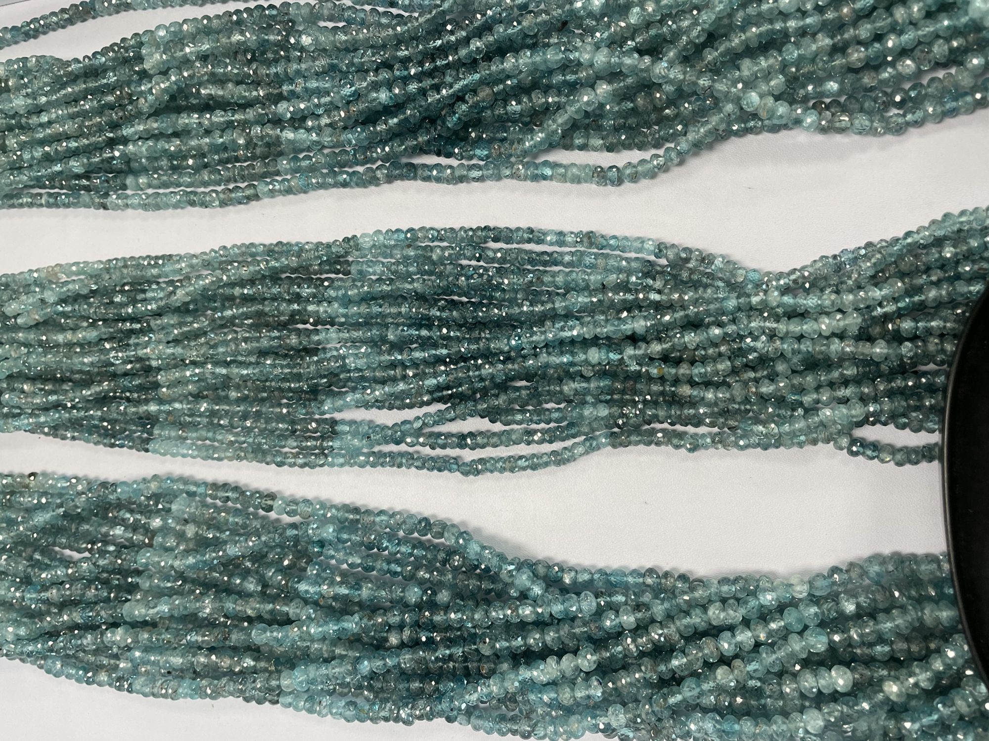 Shaded Blue Zircon Rondelle Faceted