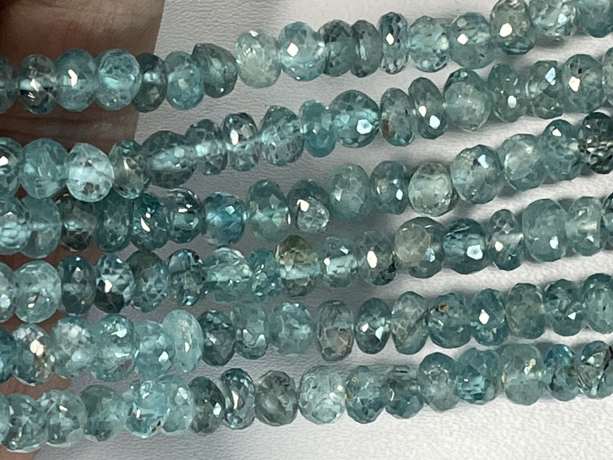 Shaded Blue Zircon Rondelle Faceted