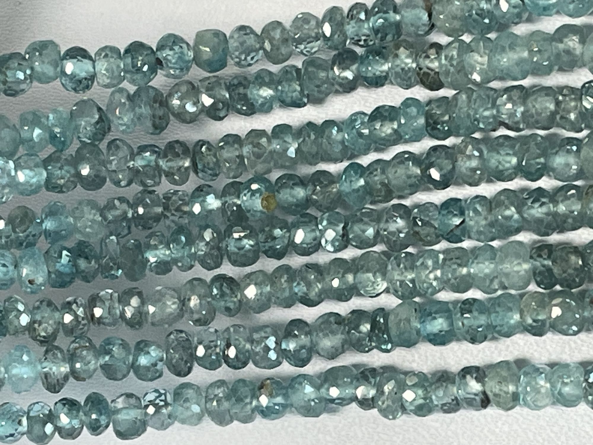 Shaded Blue Zircon Rondelle Faceted