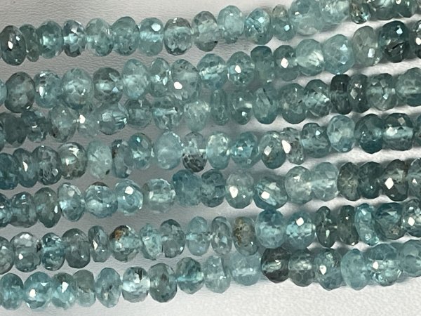 Shaded Blue Zircon Rondelle Faceted