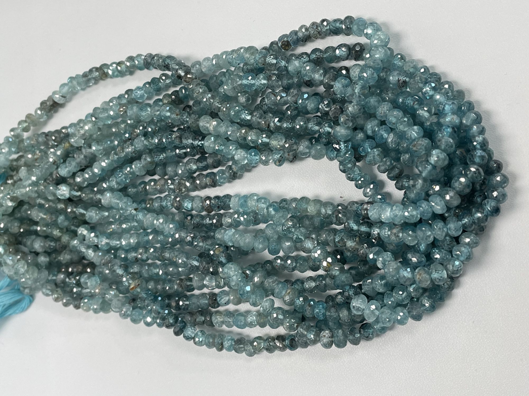 Blue Zircon Rondelle Faceted