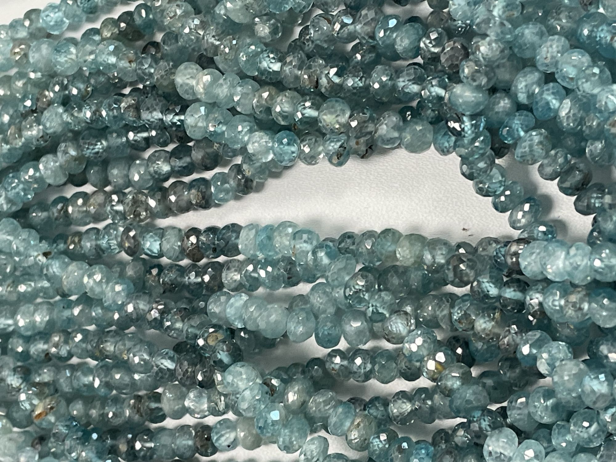 Blue Zircon Rondelle Faceted