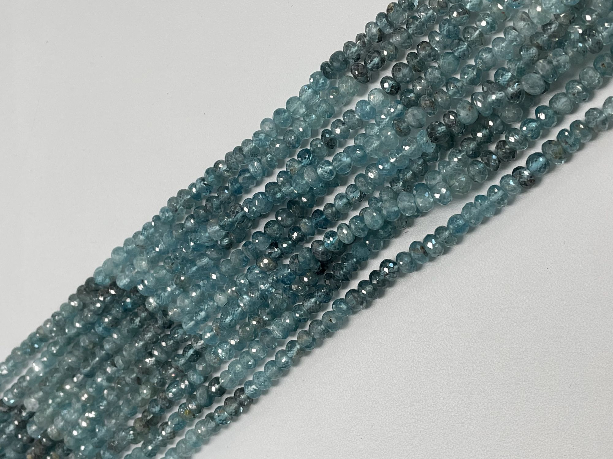 Blue Zircon Rondelle Faceted
