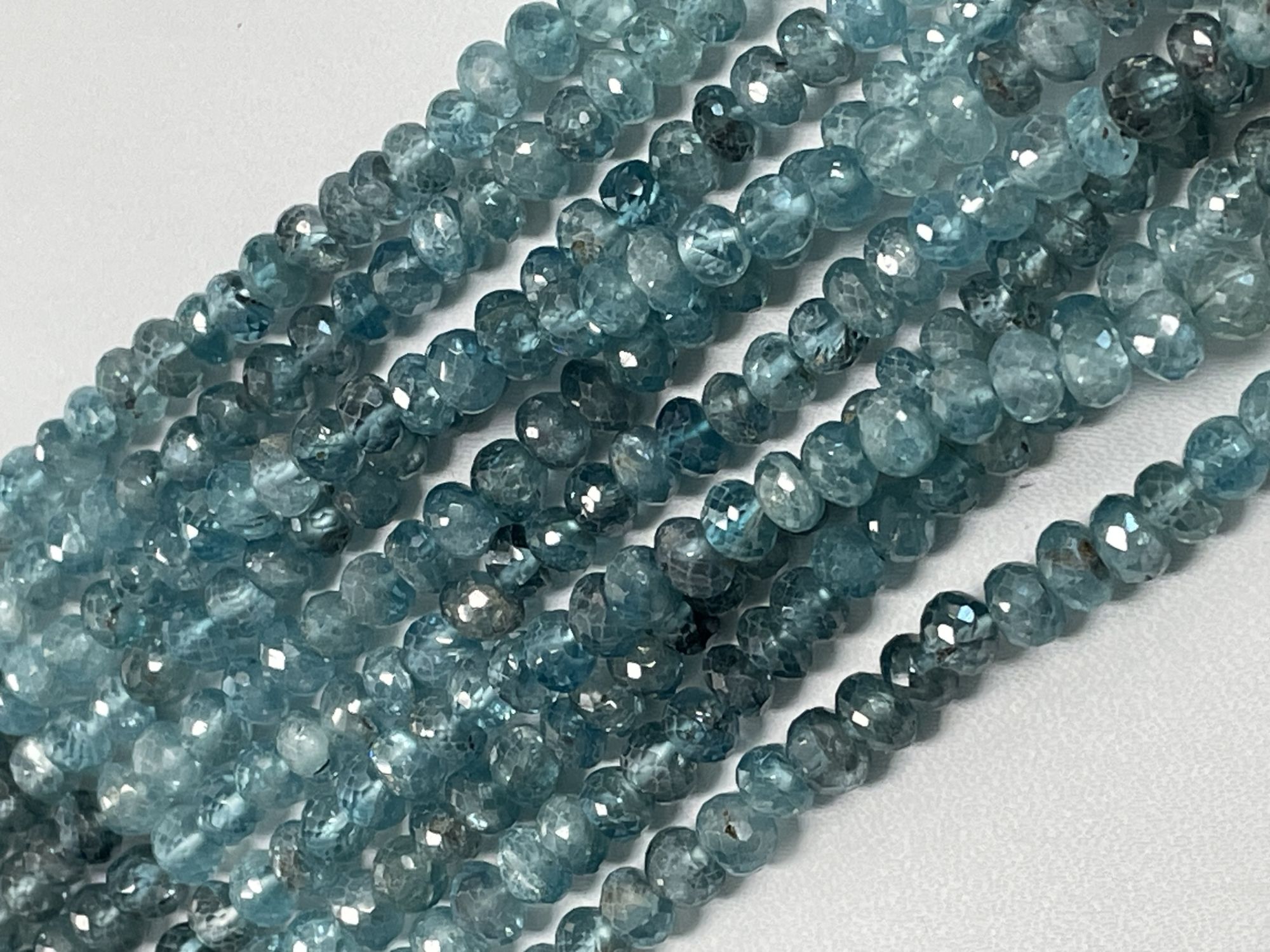 Blue Zircon Rondelle Faceted