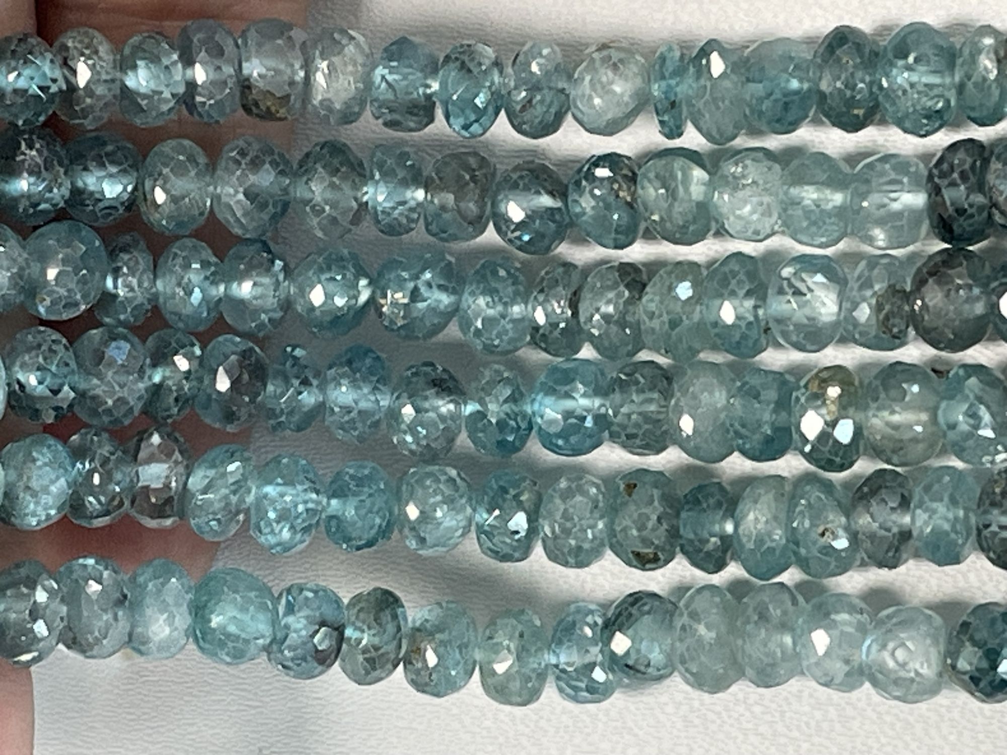 Blue Zircon Rondelle Faceted