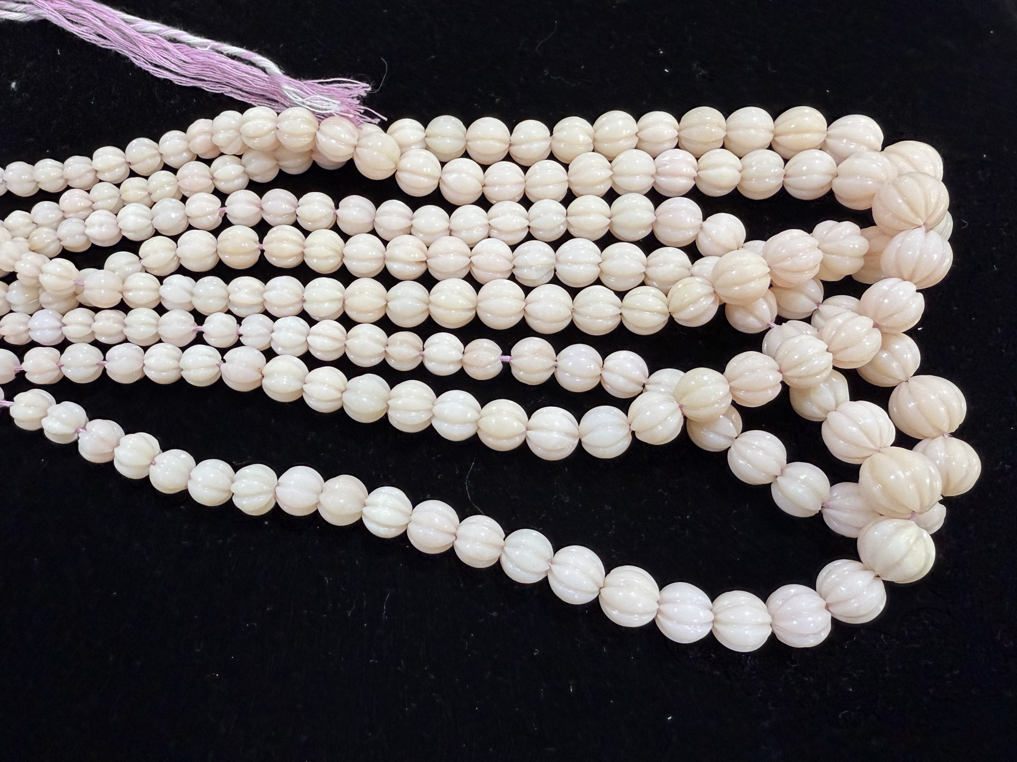 Pink Opal Pumpkin Beads