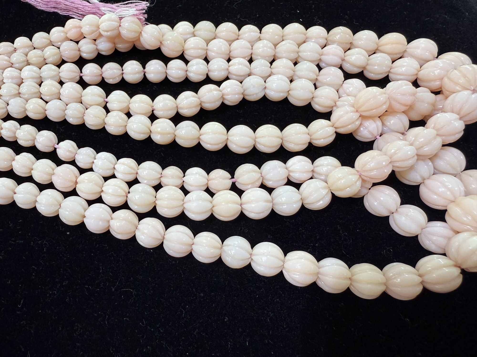 Pink Opal Pumpkin Beads
