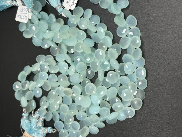 Aqua Chalcedony Heart Faceted