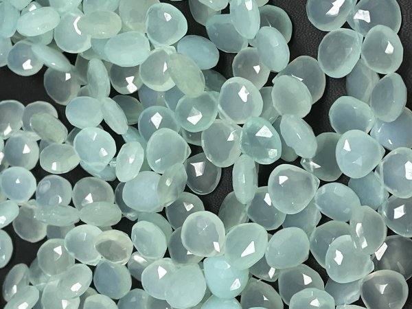 Aqua Chalcedony Heart Faceted