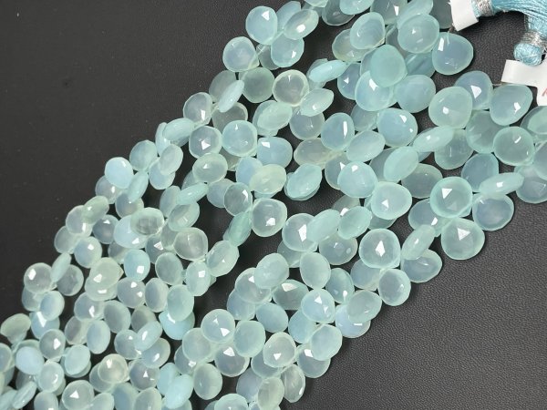 Aqua Chalcedony Heart Faceted