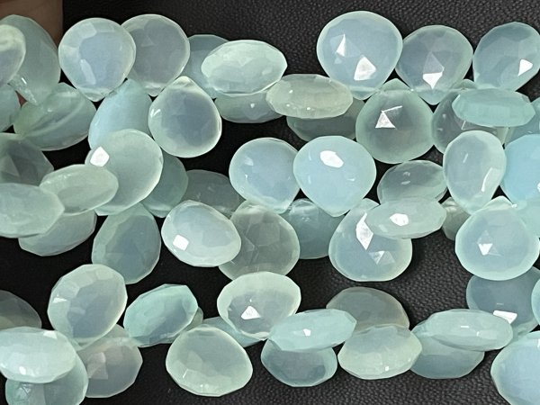 Aqua Chalcedony Heart Faceted