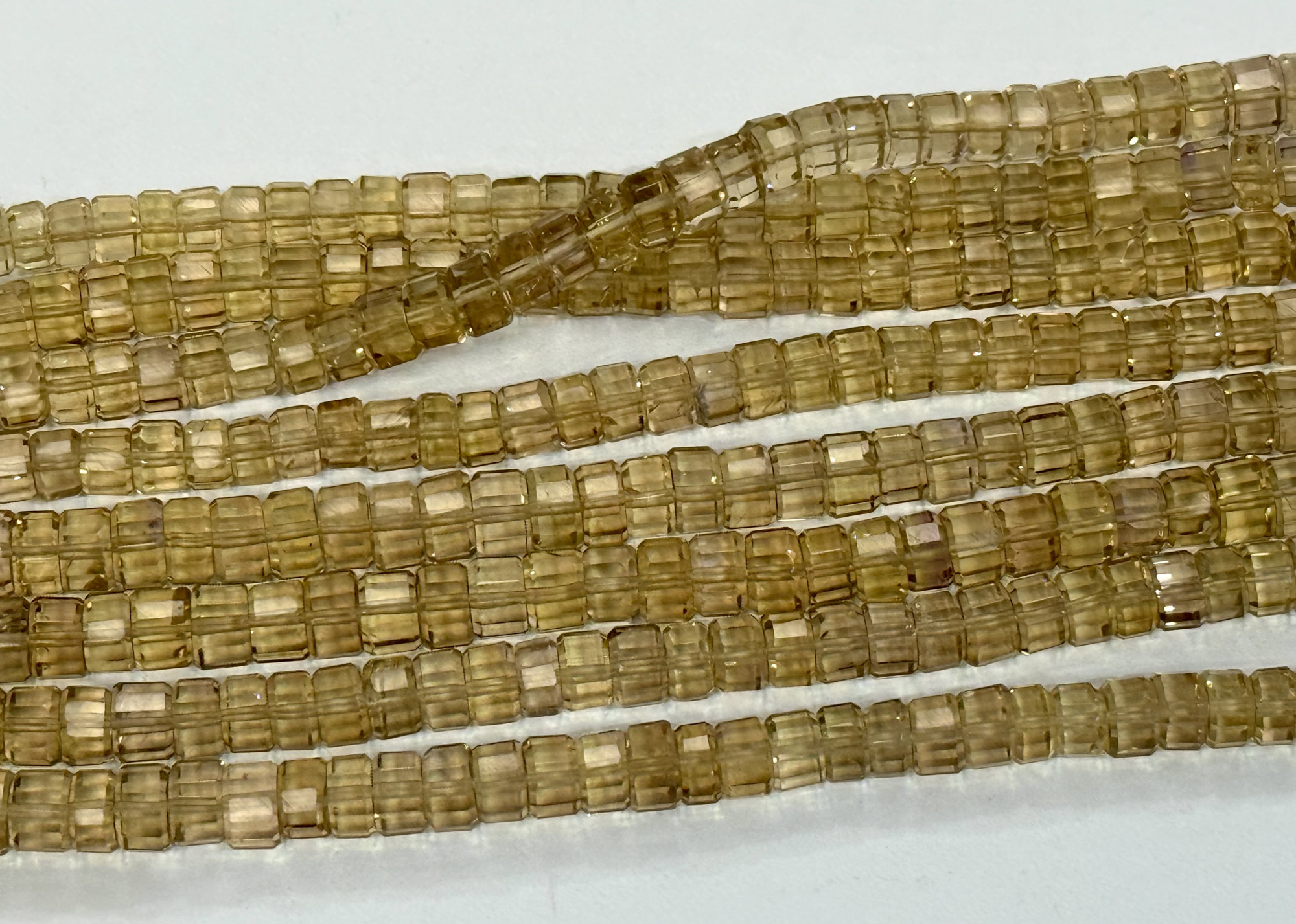 Beer Quartz Heishi Faceted