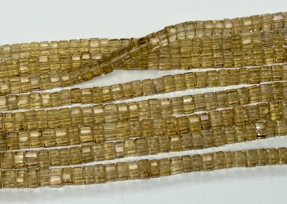 Image of Beer Quartz Heishi Faceted