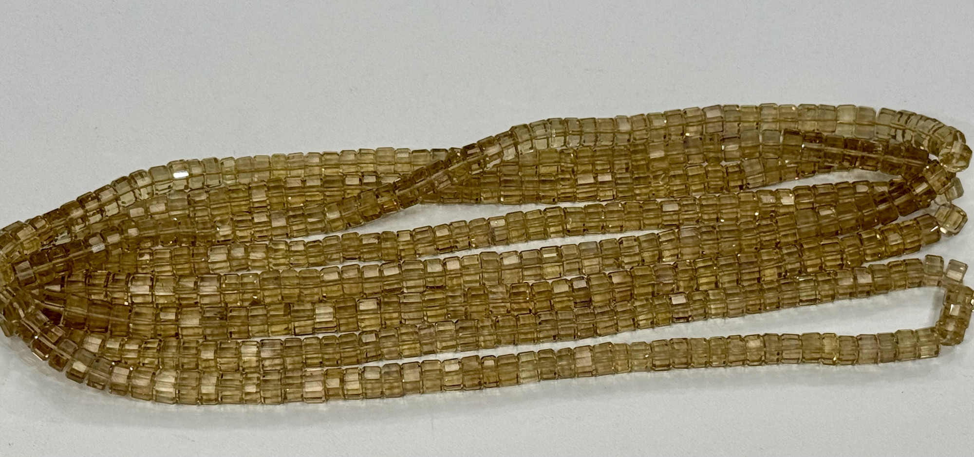 Beer Quartz Heishi Faceted