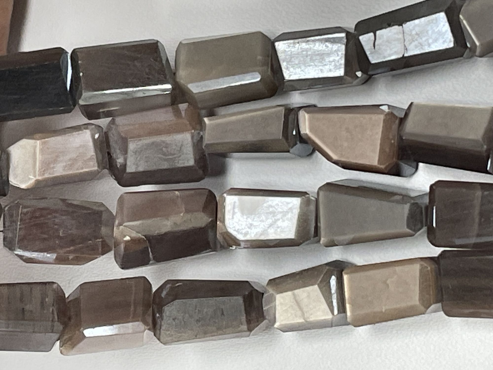 Coated Chocolate Moonstone Nugget Faceted