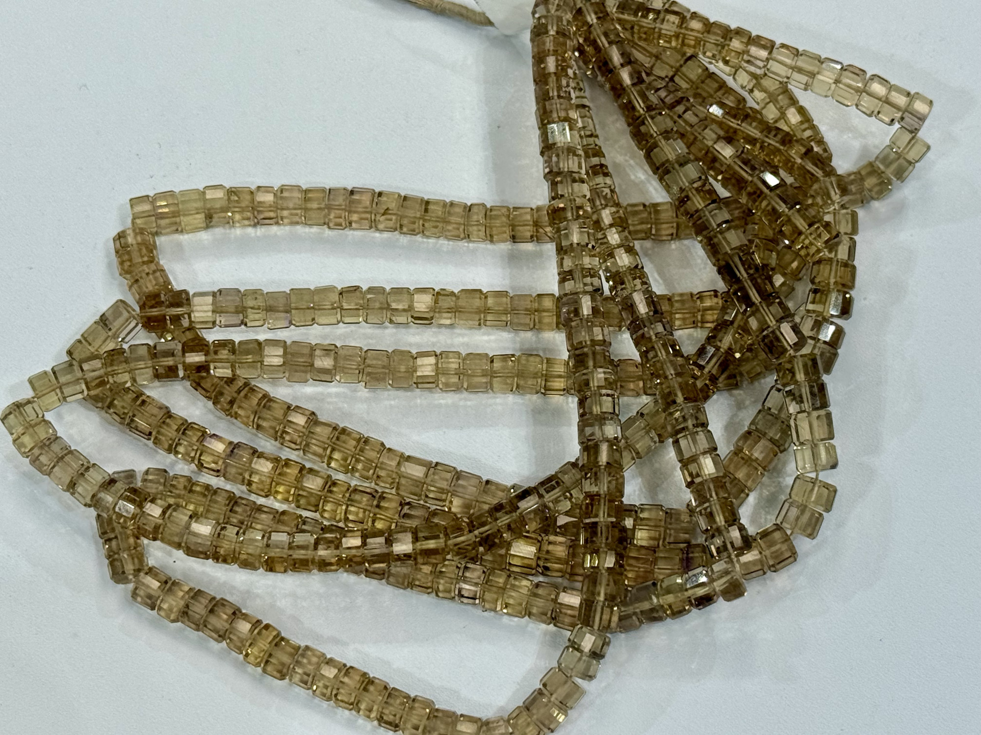Beer Quartz Heishi Faceted