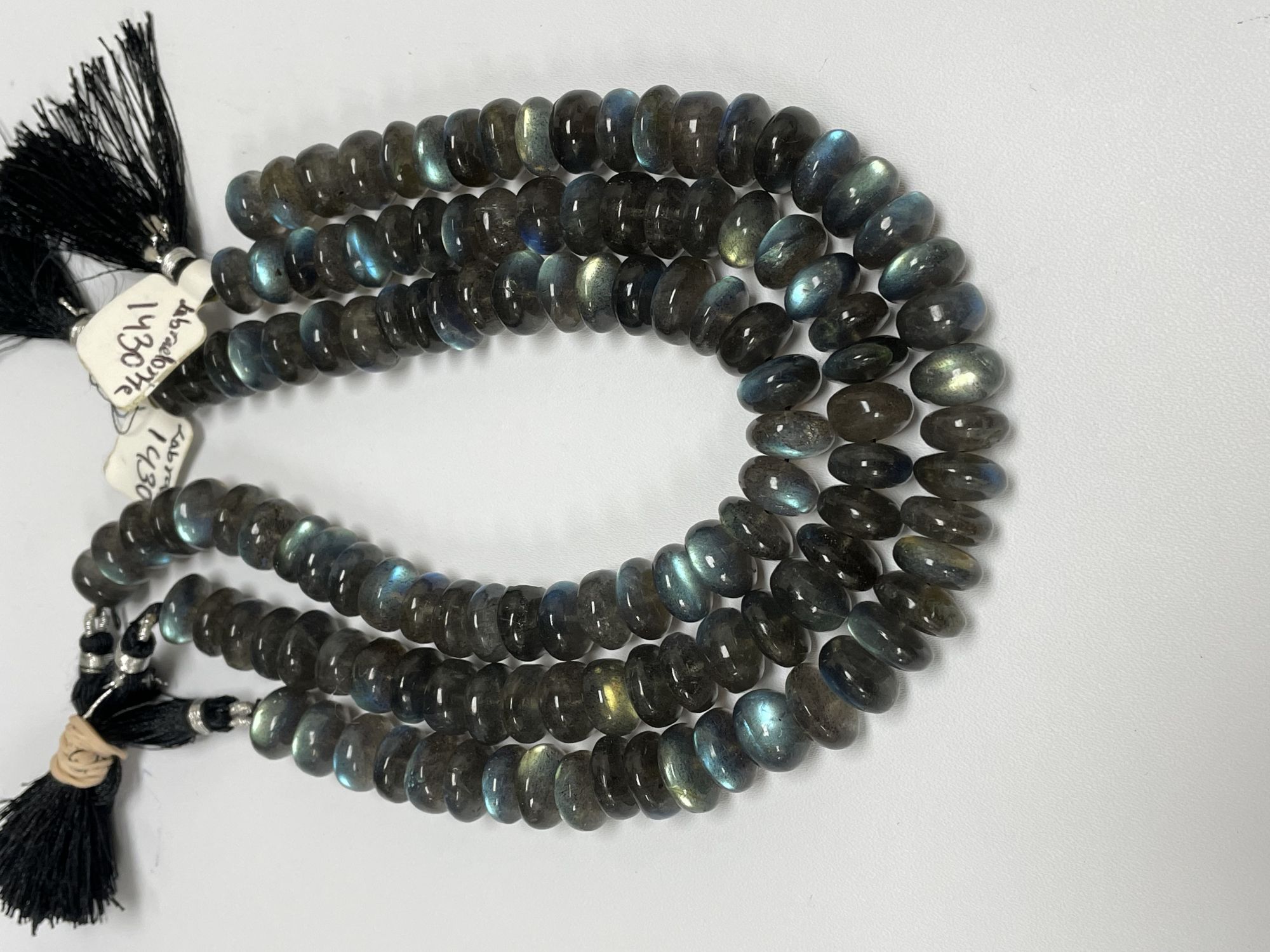 Coated Labradorite Rondelle Smooth