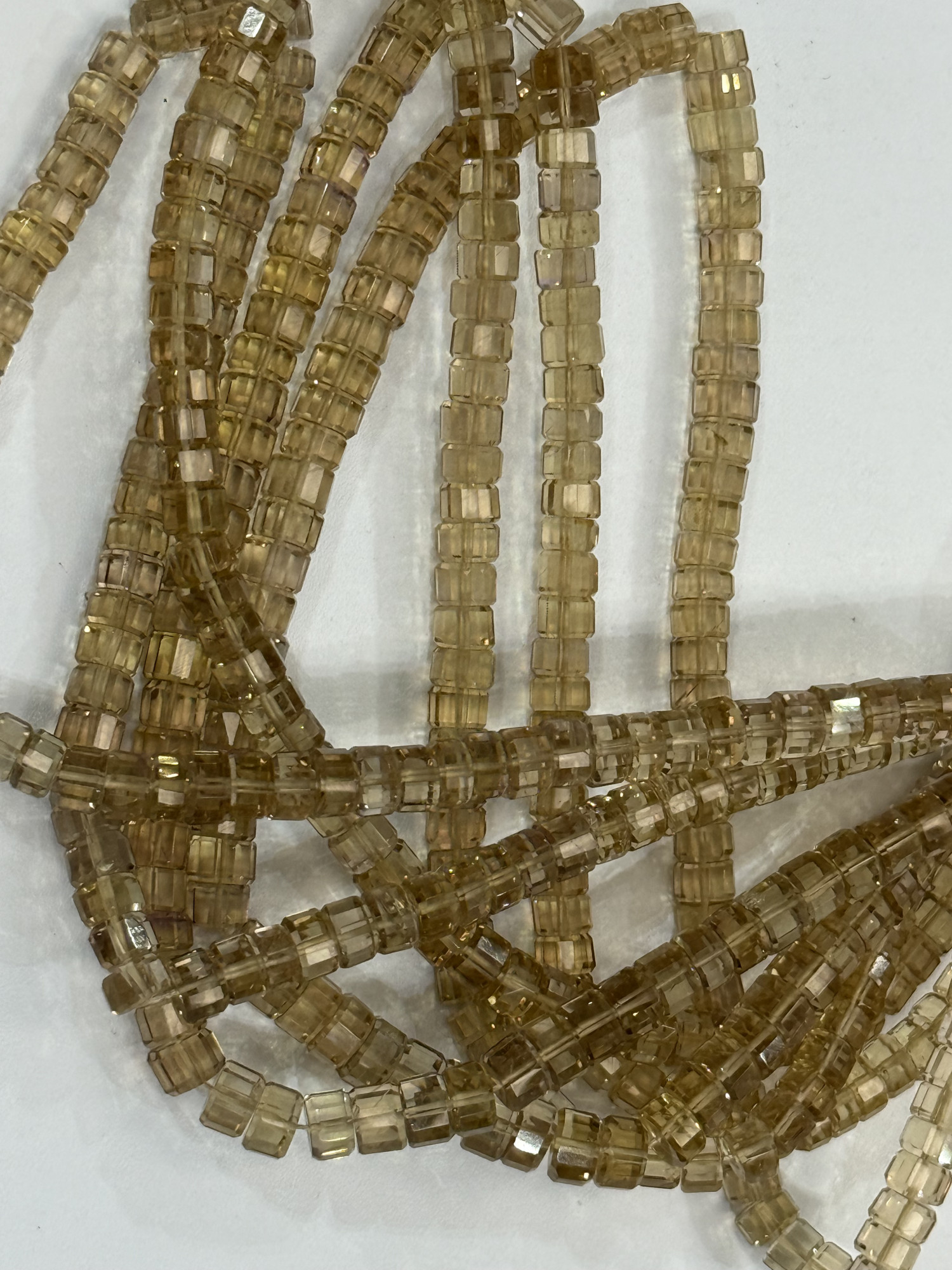 Beer Quartz Heishi Faceted