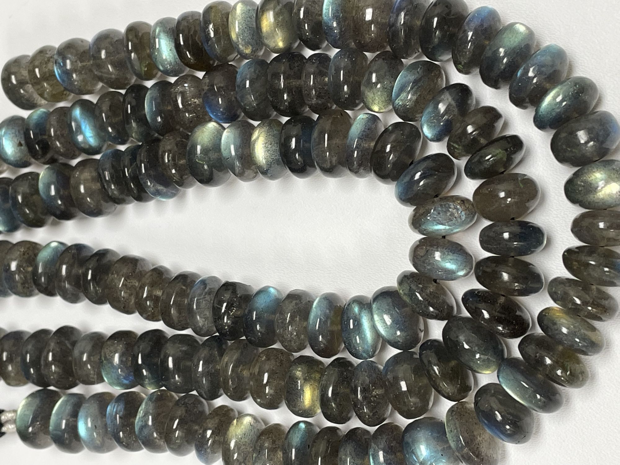 Coated Labradorite Rondelle Smooth