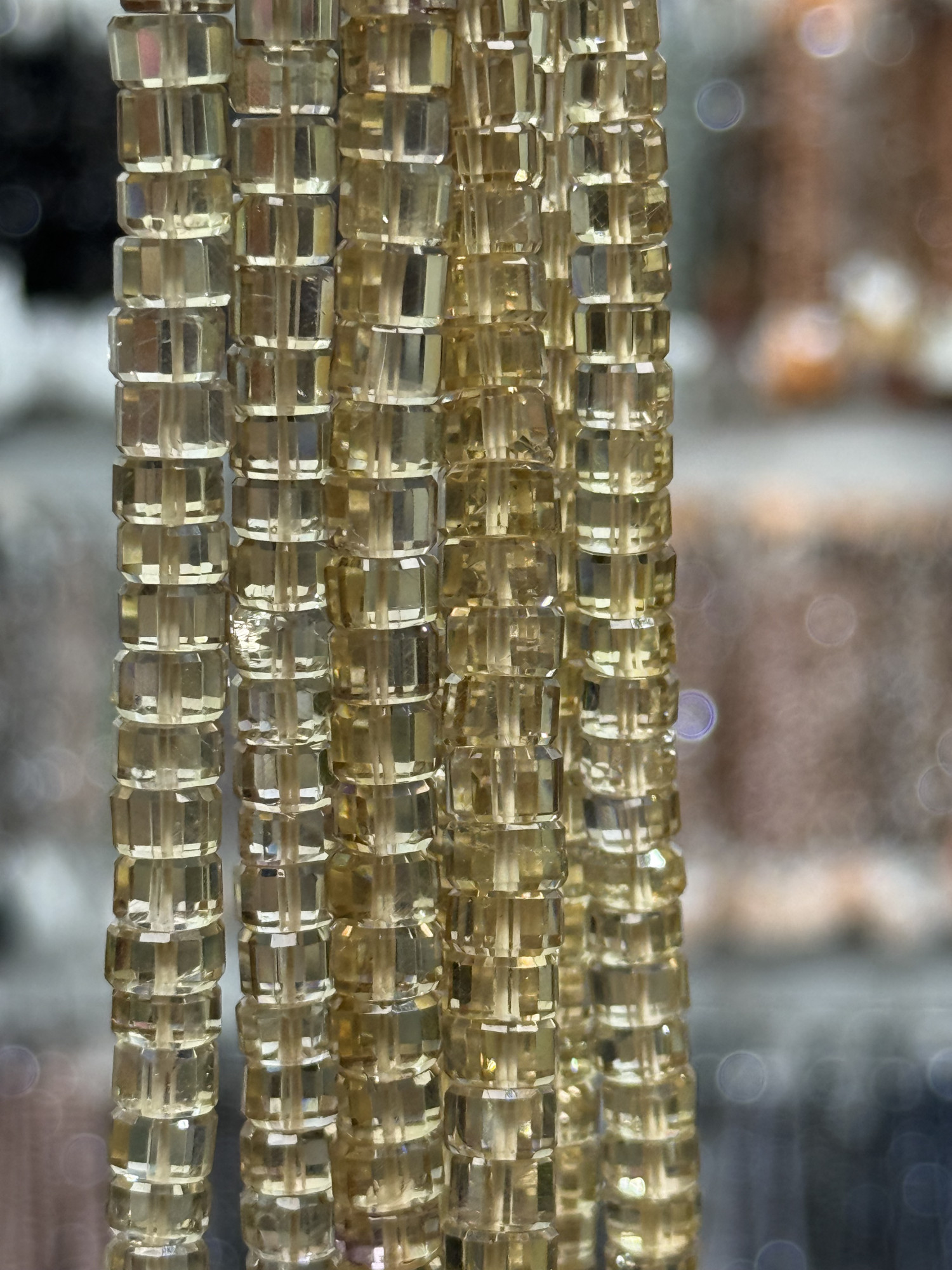 Beer Quartz Heishi Faceted