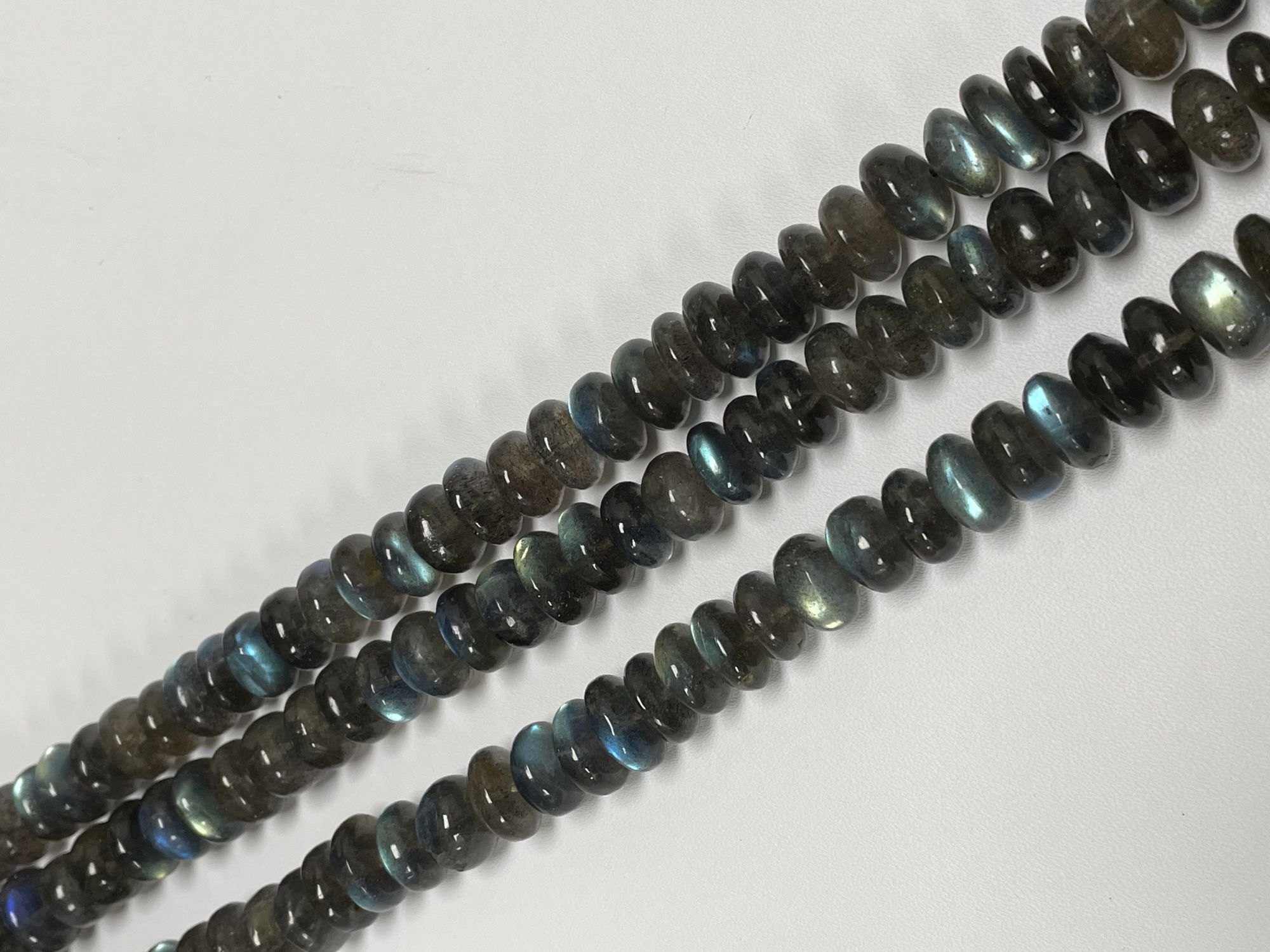 Coated Labradorite Rondelle Smooth
