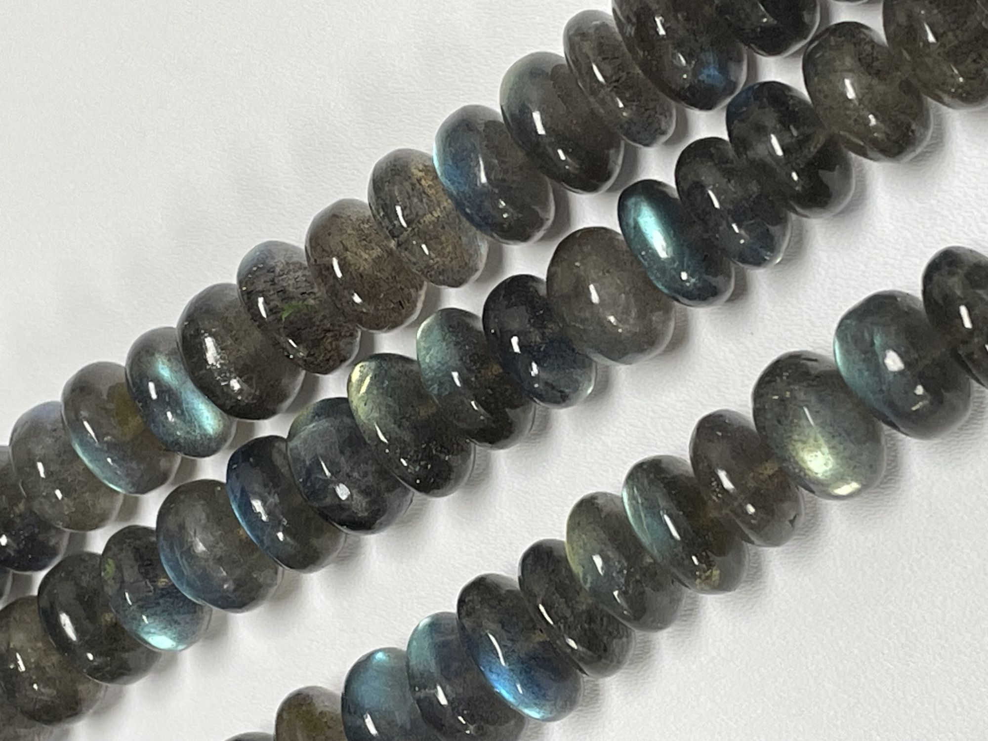 Coated Labradorite Rondelle Smooth
