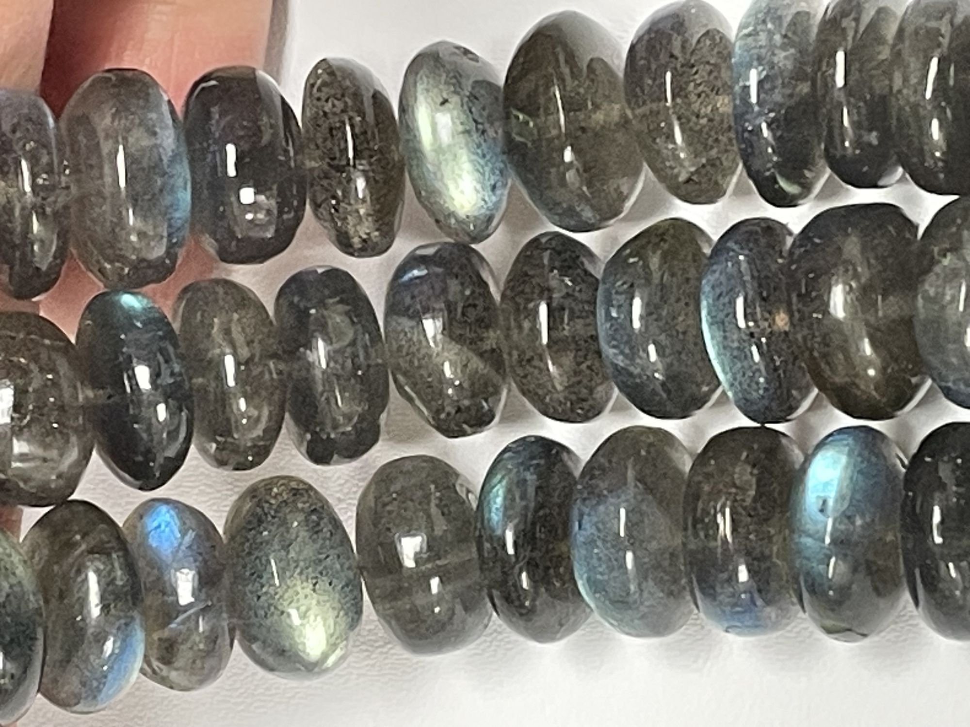 Coated Labradorite Rondelle Smooth