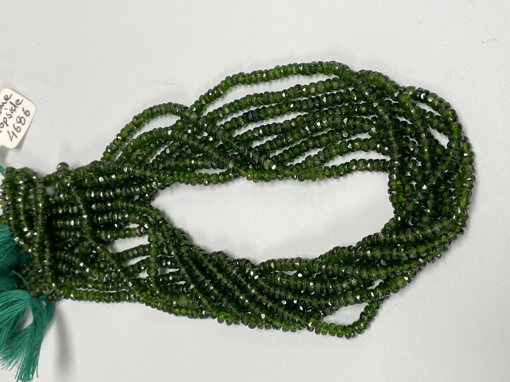 Chrome Diopside Rondelle Faceted