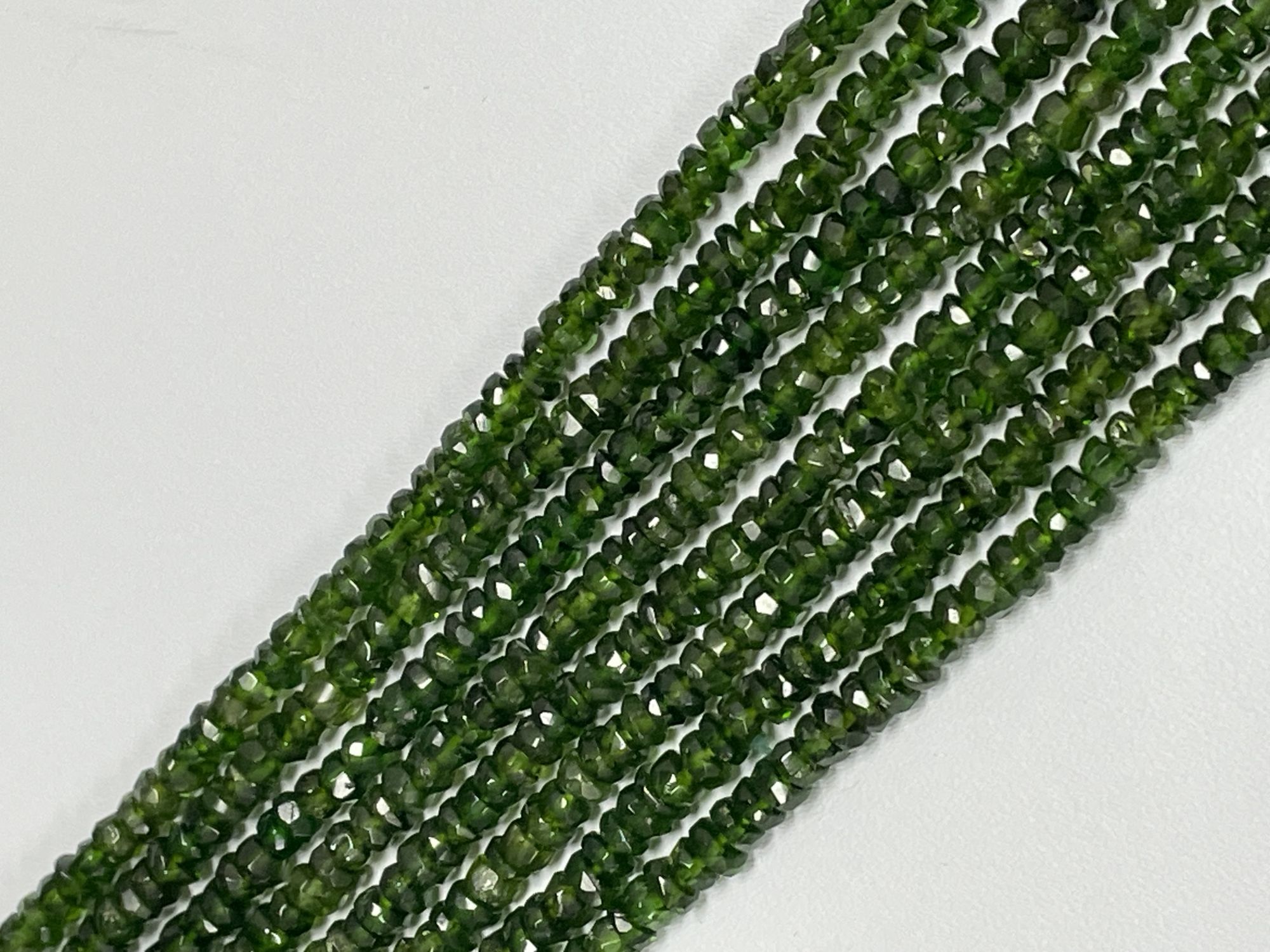 Chrome Diopside Rondelle Faceted
