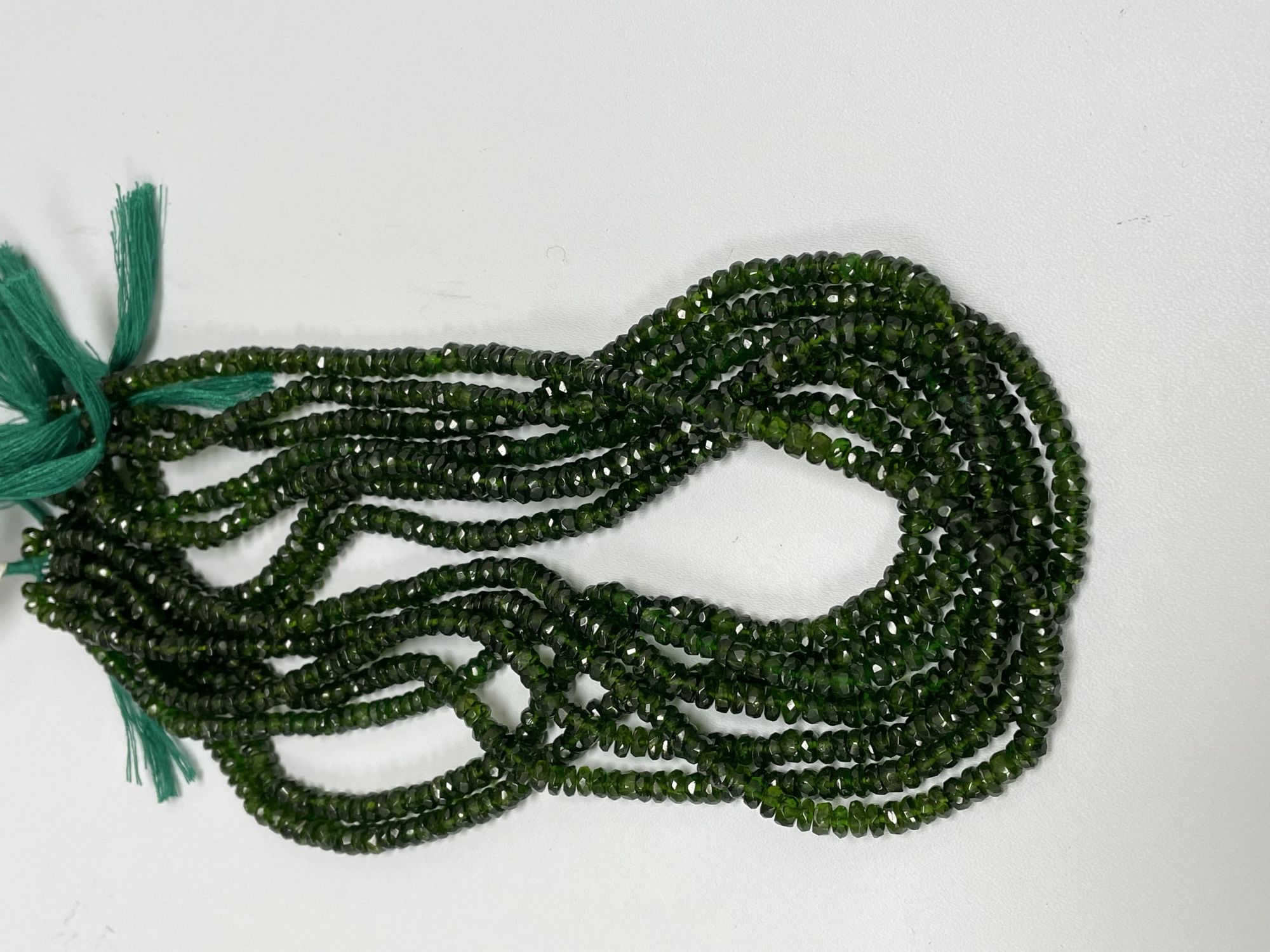 Chrome Diopside Rondelle Faceted