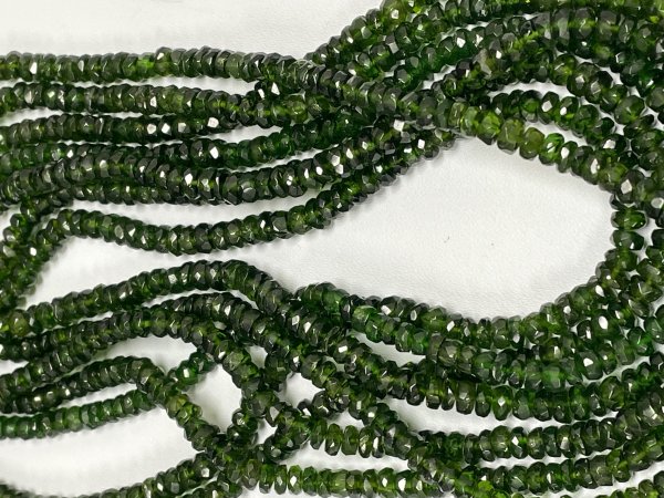 Chrome Diopside Rondelle Faceted