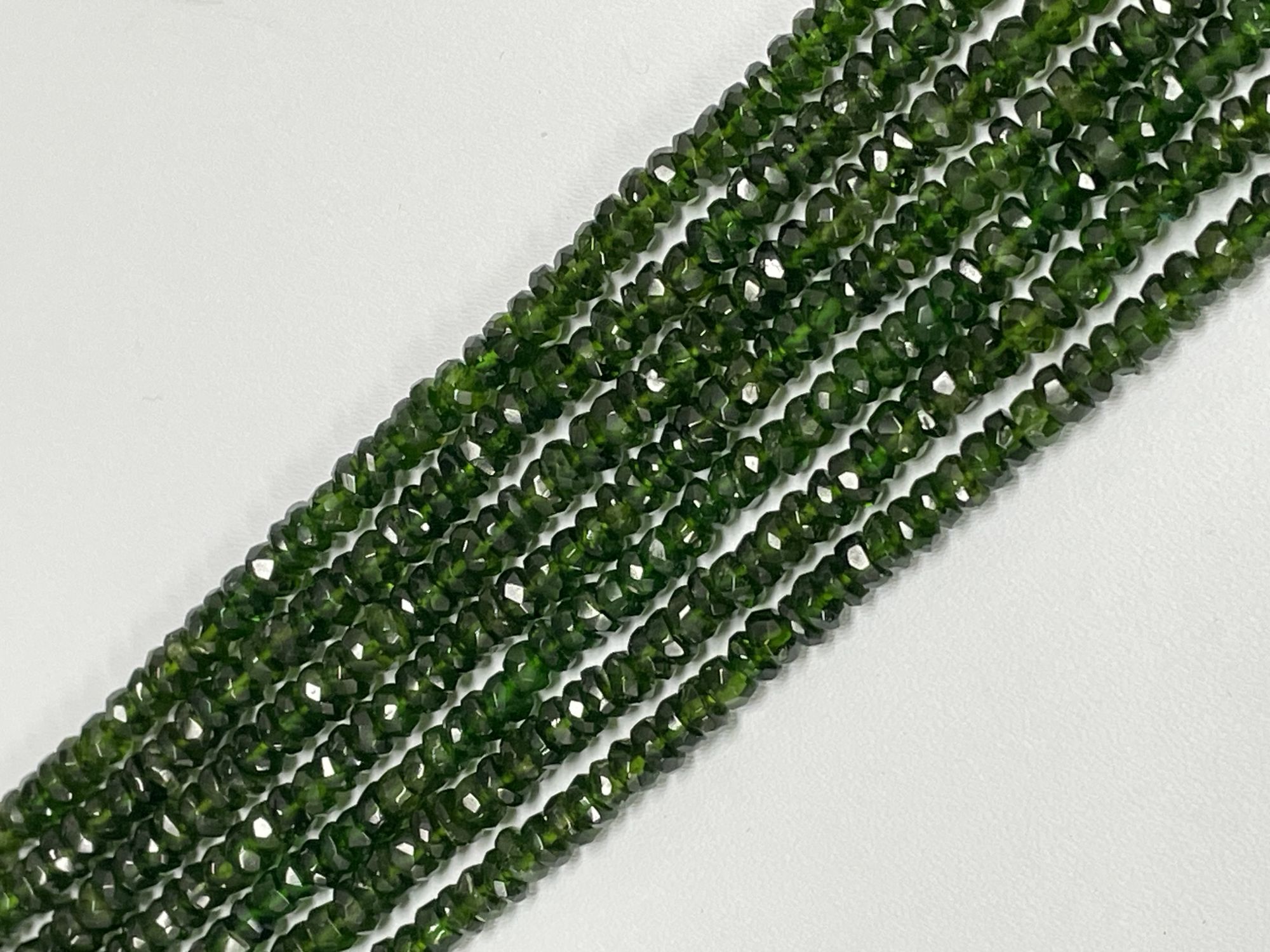 Chrome Diopside Rondelle Faceted