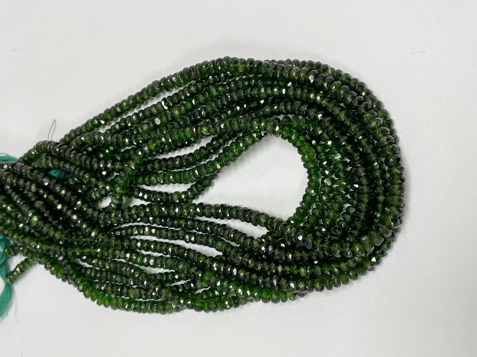 Chrome Diopside Rondelle Faceted