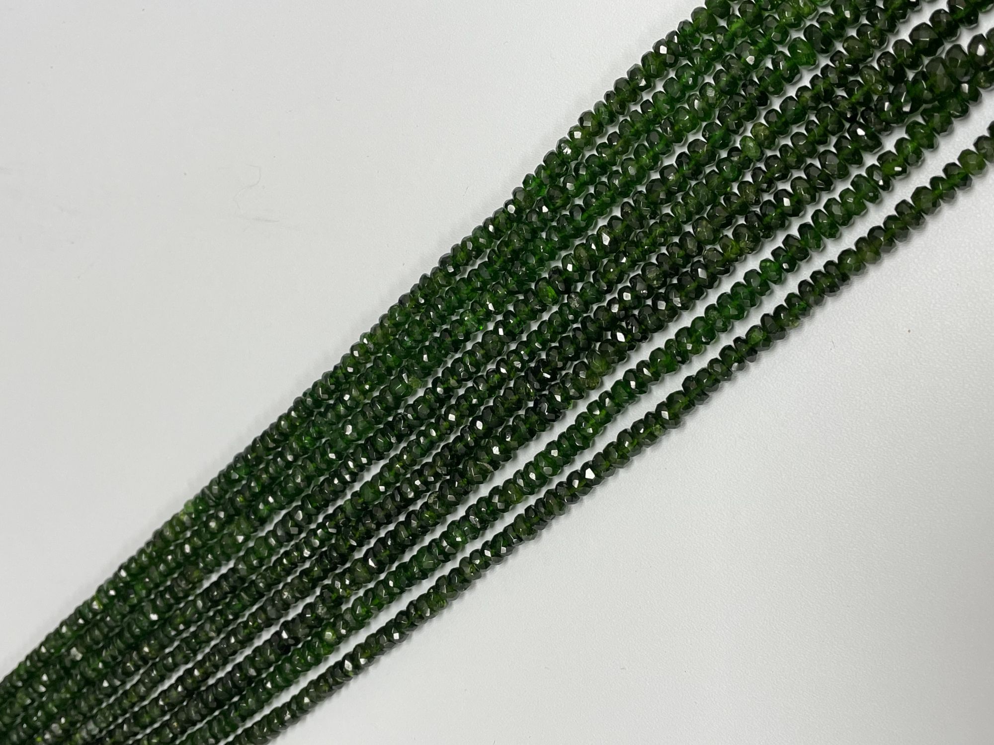 Chrome Diopside Rondelle Faceted