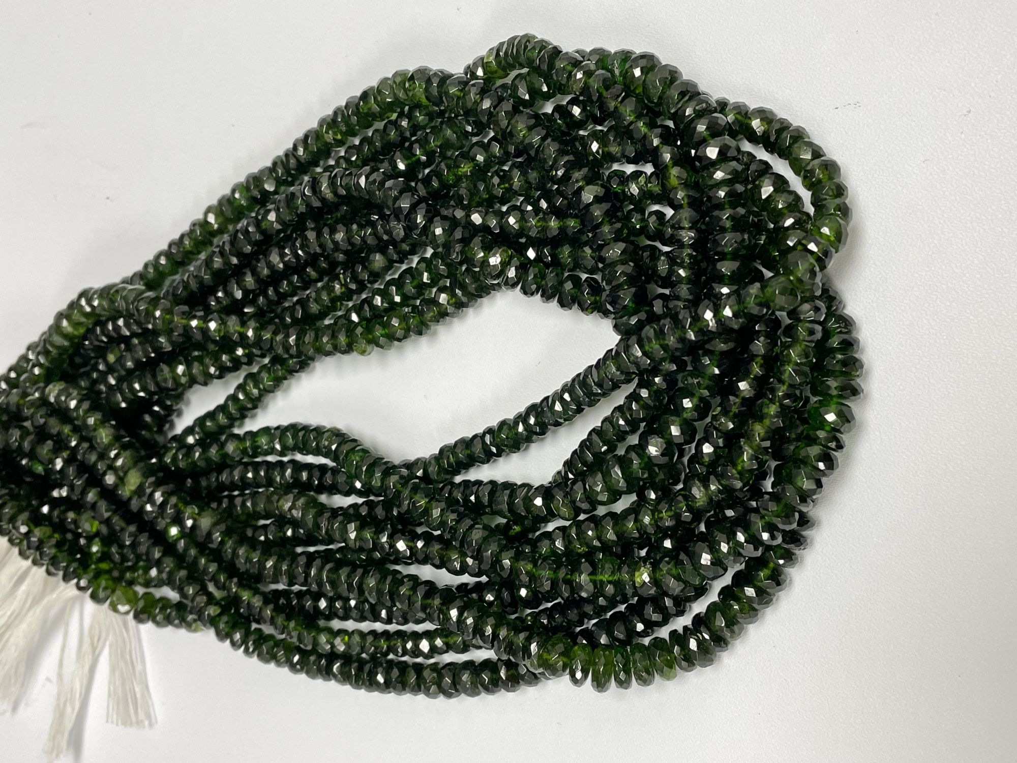 Chrome Diopside Rondelle Faceted