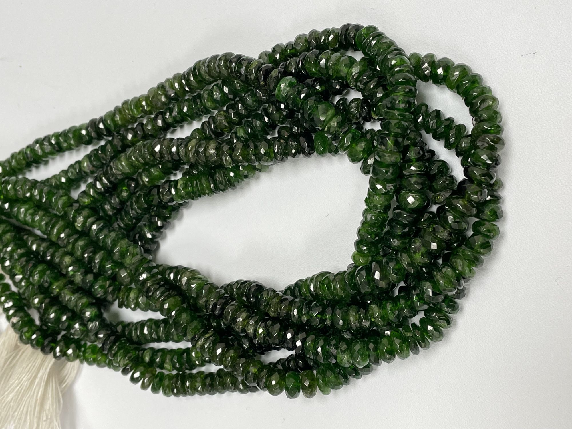 Chrome Diopside Rondelle Faceted