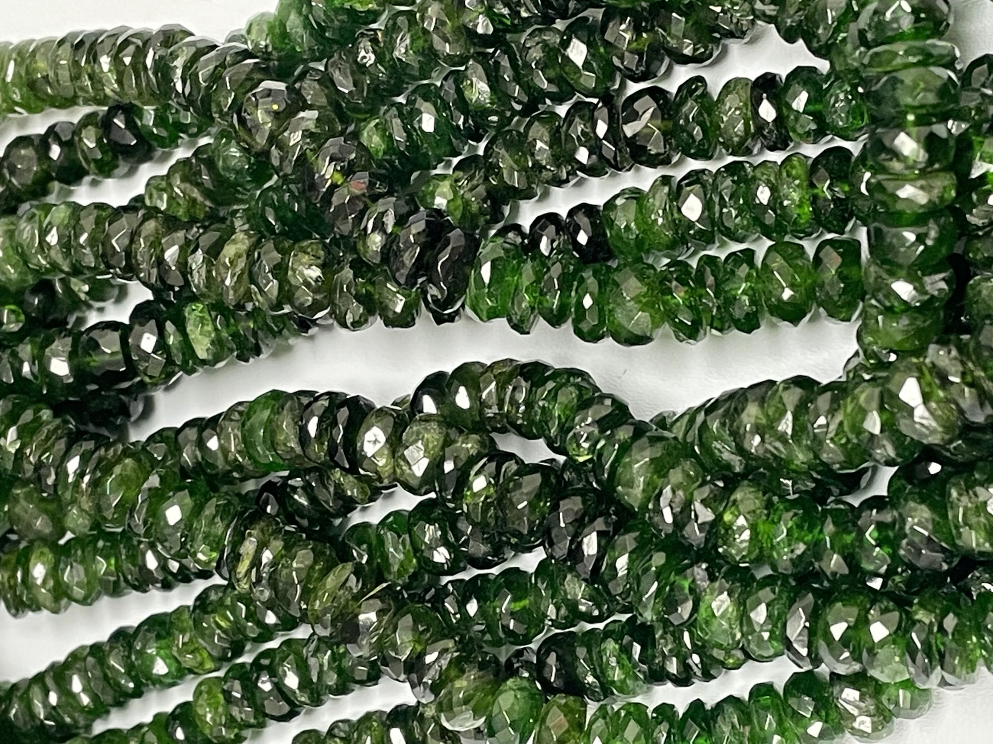 Chrome Diopside Rondelle Faceted